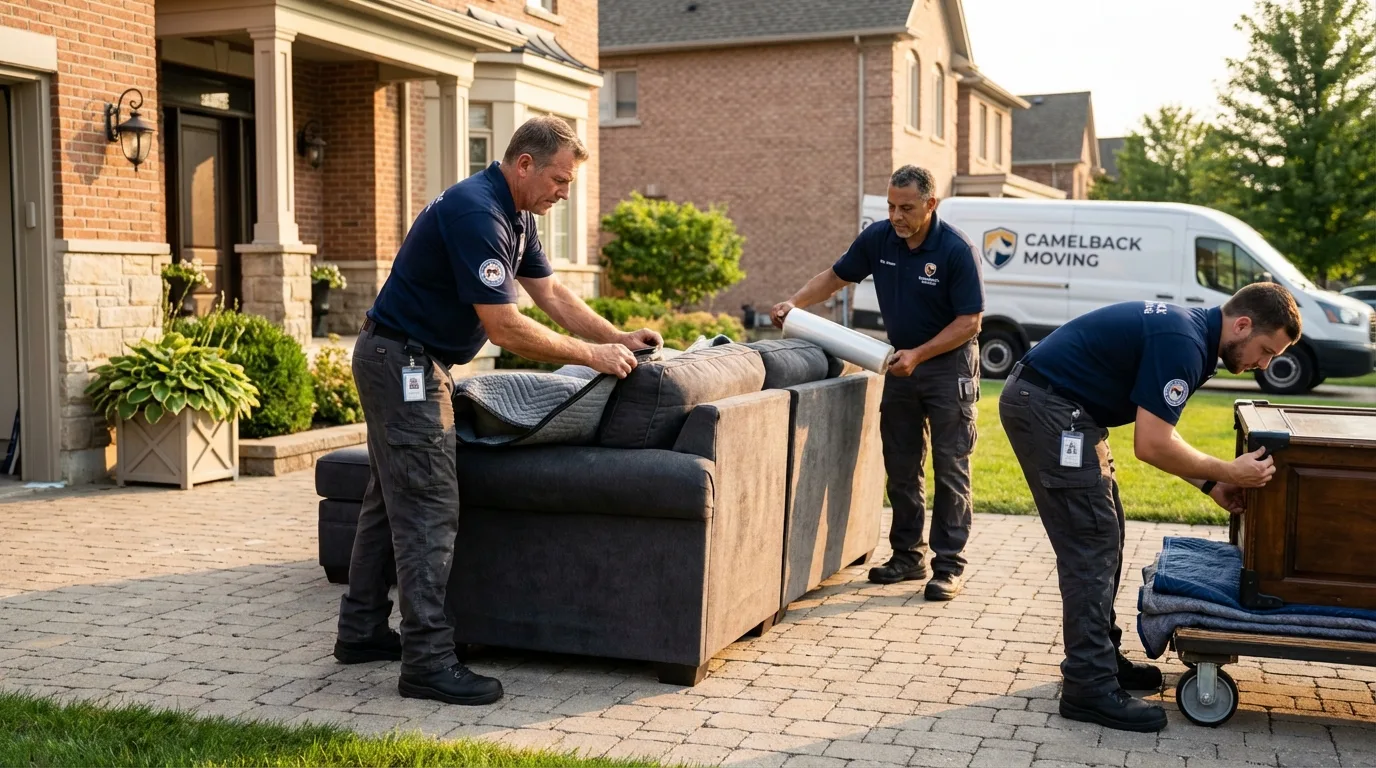 Large estate moving crew wrapping furniture in Yeagertown, PA